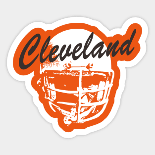 Cleveland Browns Old School Football (Orange) Sticker